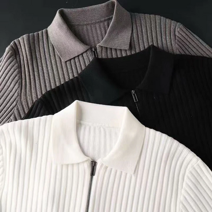 Prestante: Timeless Ribbed Zip Sweater