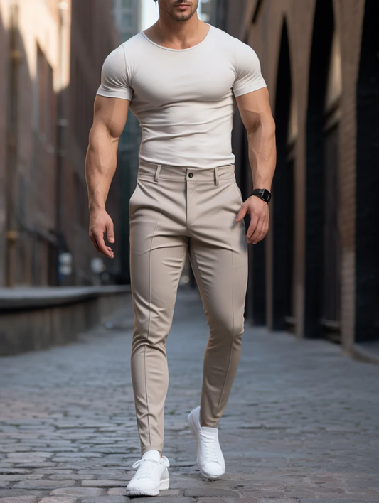 Novate: Sleek Wrinkle-Free Slim Fit Trousers