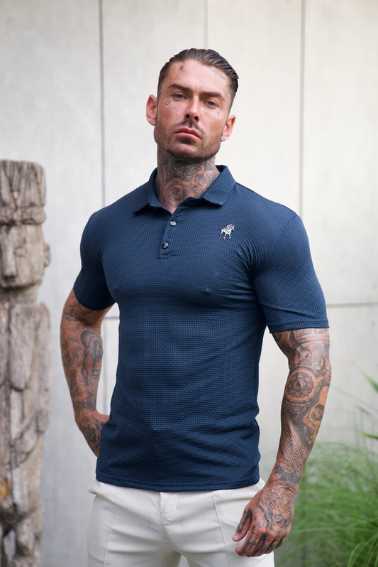 Prestigio: Textured Slim Fit Polo Shirt