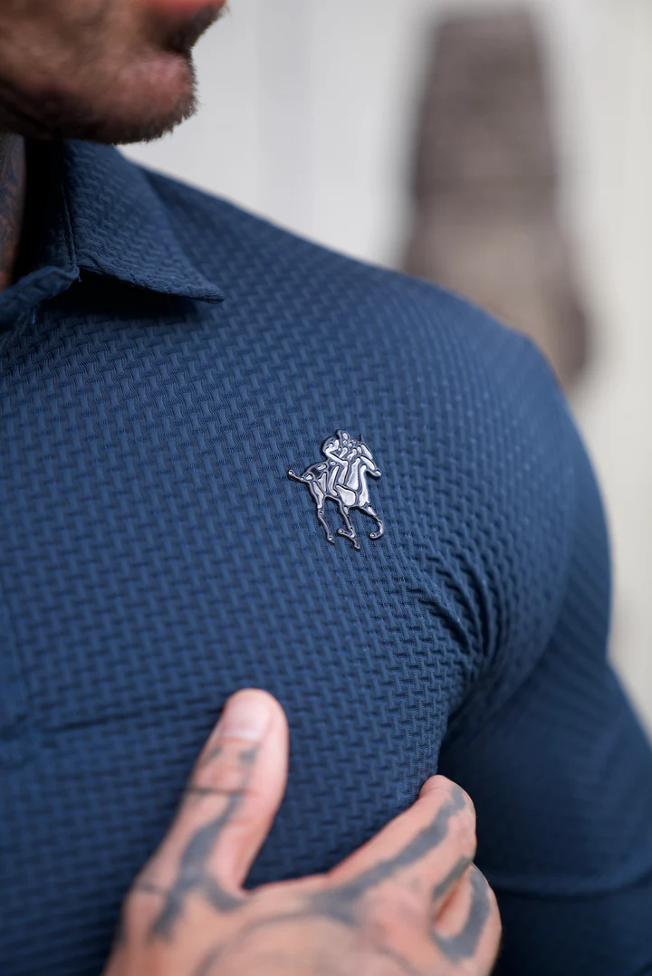 Prestigio: Textured Slim Fit Polo Shirt