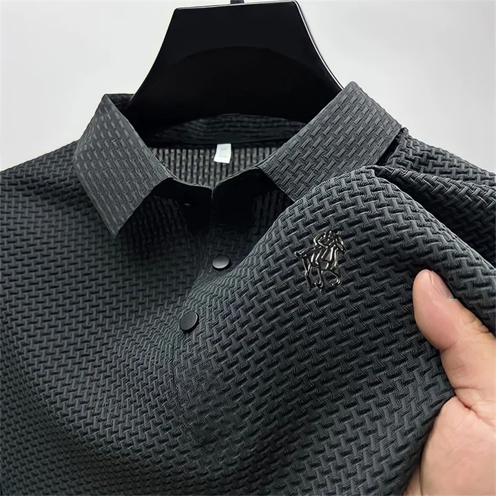 Prestigio: Textured Slim Fit Polo Shirt