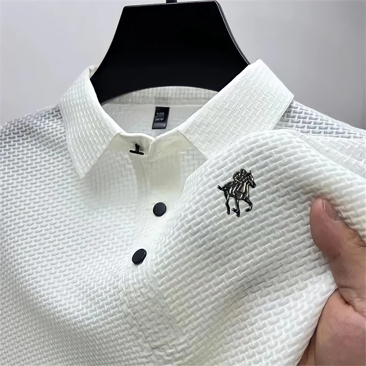 Prestigio: Textured Slim Fit Polo Shirt