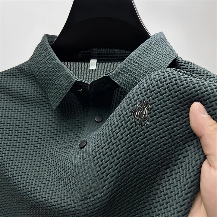 Prestigio: Textured Slim Fit Polo Shirt