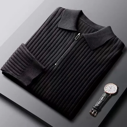 Prestante: Timeless Ribbed Zip Sweater