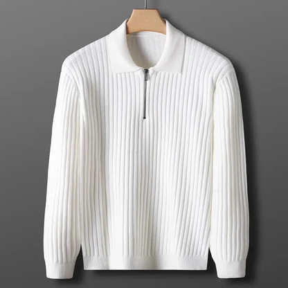 Prestante: Timeless Ribbed Zip Sweater